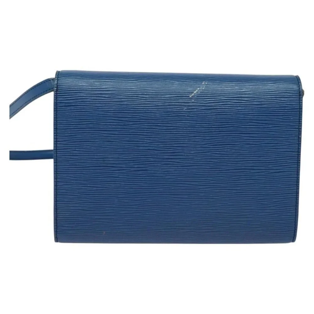 Authentic LOUIS VUITTON Epi Pochette Arche Shoulder Bag Blue M52575 LV - Picture 9 of 16